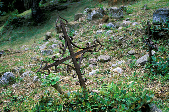 old colonial graveyard near capital Victoria, Mahe Island