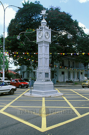 replica of clocktower Big Ben on a junction in capital Victoria