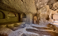 Egritas church with collapsed front wall showing frescos, Ihlara valley