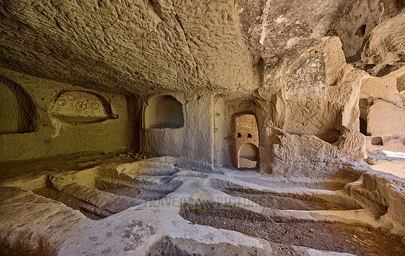 Egritas church with collapsed front wall showing frescos, Ihlara valley