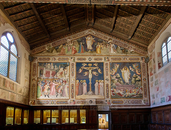 mural in sacristy , interior shot of Santa Croce