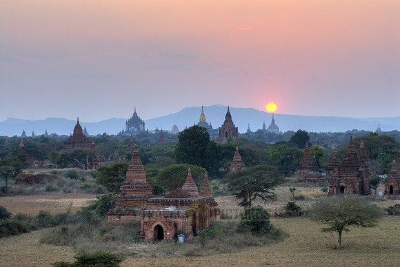 sunset over Bagan