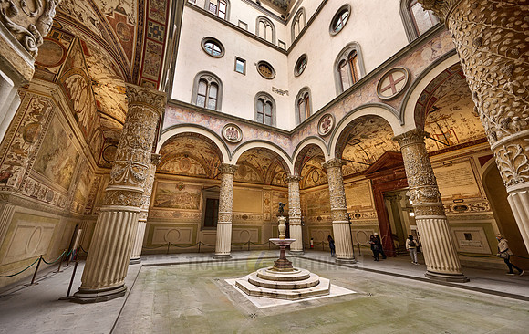 Interior entrance courtyard to the Palazzo Vecchio