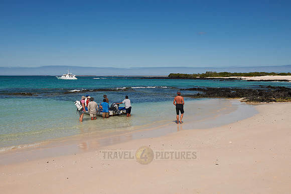 tourists at beach of at Santa Cruz