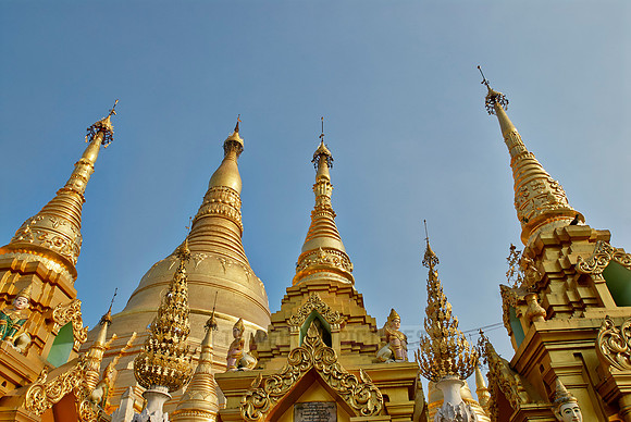 main and smaller stupas of SHWEDAGON PAGODA
