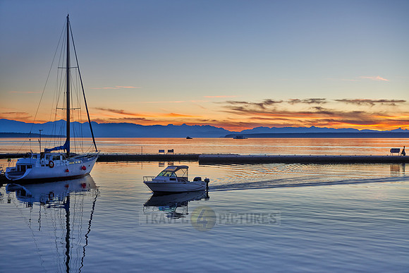 sunset at yacht harbour of Lund