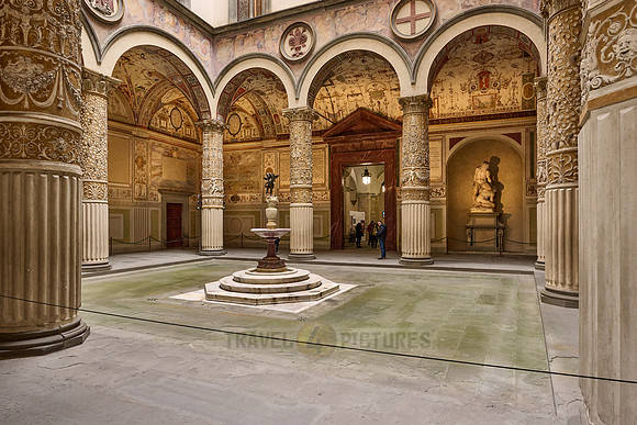 Interior entrance courtyard to the Palazzo Vecchio