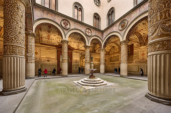 Interior entrance courtyard to the Palazzo Vecchio