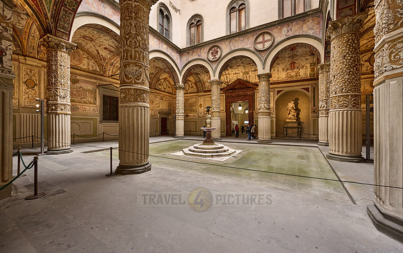 Interior entrance courtyard to the Palazzo Vecchio