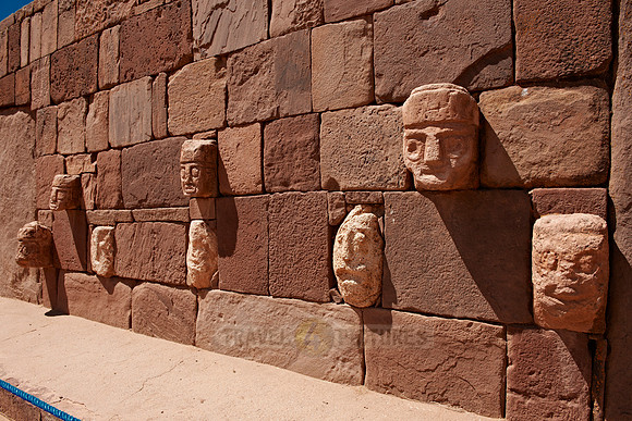 carved stone tenon-heads in  Semi-subterranean Temple