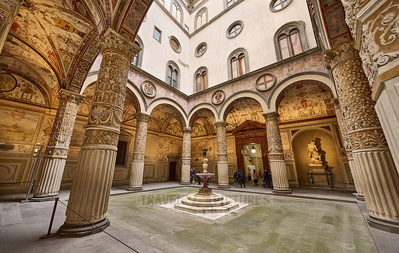 Interior entrance courtyard to the Palazzo Vecchio