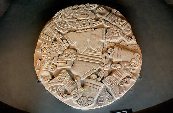 Carving of the dismemberment of the moon goddess Coyolxauhqui