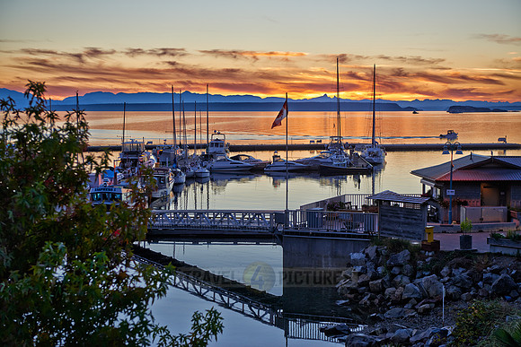 sunset at yacht harbour of Lund