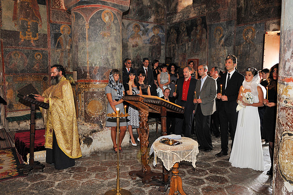 wedding inside Gremi Fortress Monastery