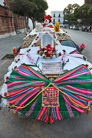 for religious ceremony decorated car