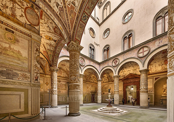 Interior entrance courtyard to the Palazzo Vecchio