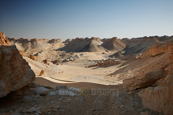 desert landscape with mountains at old caravan road