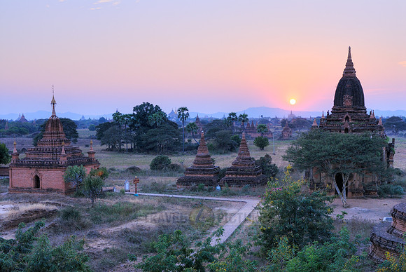 sunset over Bagan
