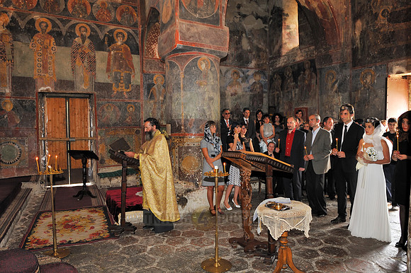 wedding inside Gremi Fortress Monastery