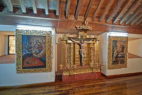praying room with golden altar in convent