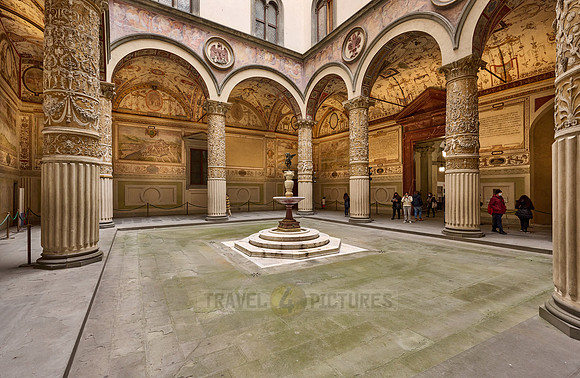 Interior entrance courtyard to the Palazzo Vecchio