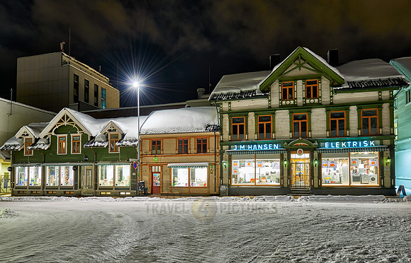 typical wooden buildings of Tromsø
