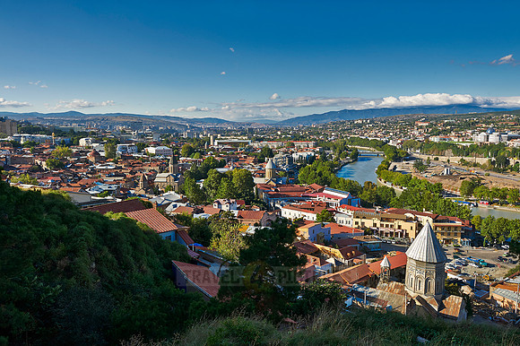 view from above onto Tbilisi