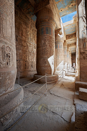 colorful columns and bas-relief of western colonnade inside second yard