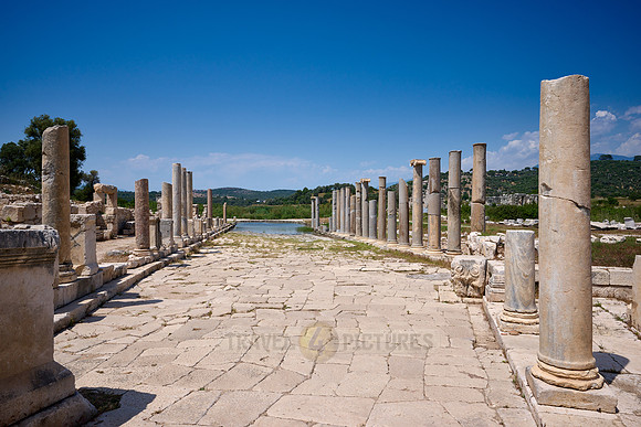 collonnaded harbor street of Patara