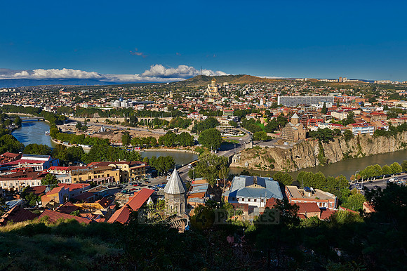 view from above onto Tbilisi
