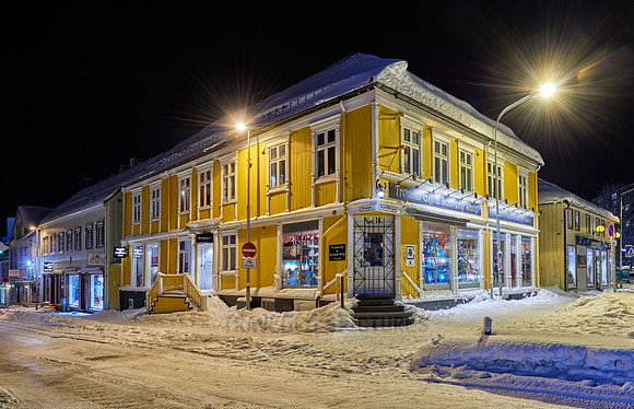 typical wooden buildings of Tromsø