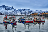 fishing vessels in harbour of Husøy