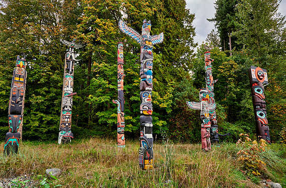 Totem poles in Stanley Park
