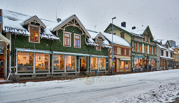 typical wooden buildings of Tromsø