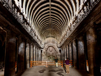 interior shot of Ellora Chaitya Cave No. 10