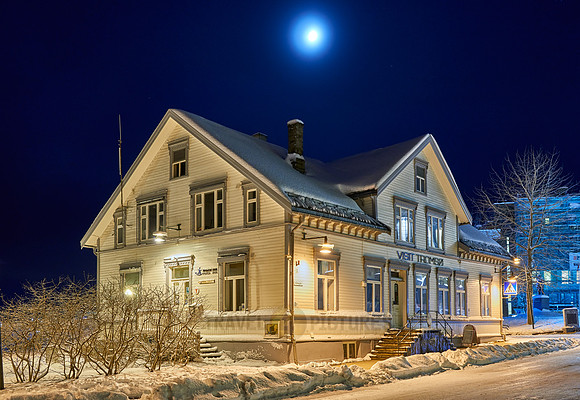 typical wooden buildings of Tromsø