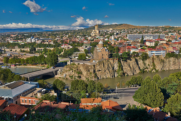 view from above onto Tbilisi