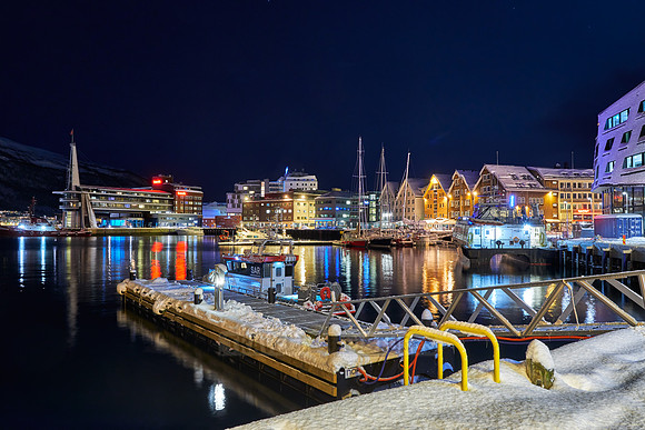 Tromsø harbour in winter
