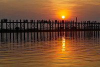 sunset over U Bein Bridge of Mandalay
