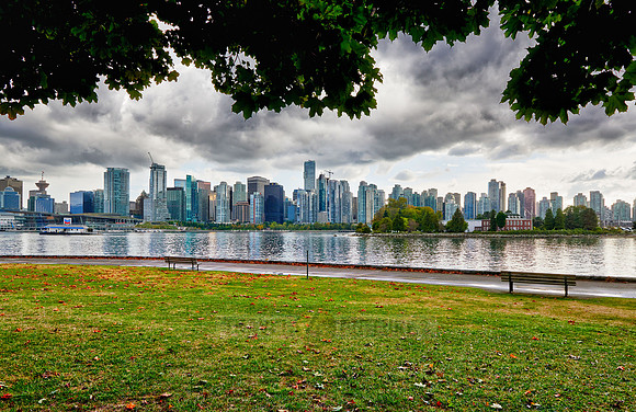 Skyline of Vancouver seen from Stanley Park