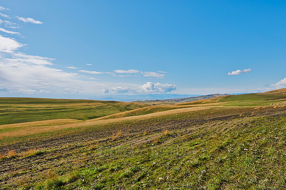 lonely steppe landscape near David Gareja