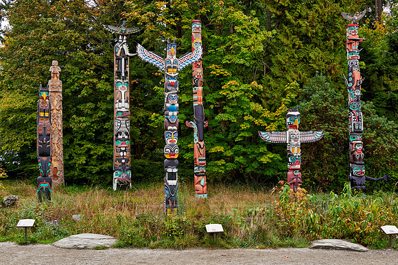 Totem poles in Stanley Park