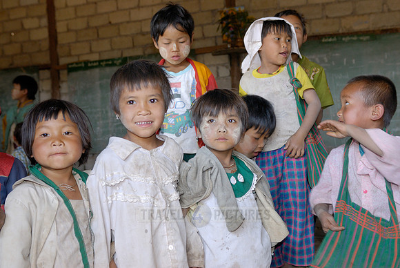 School children in a rural village near Lake Inle