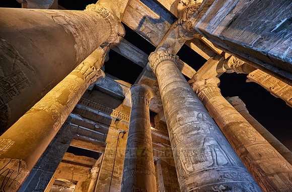 night shot of temple Kom Ombo