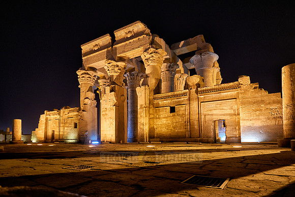 night shot of temple Kom Ombo