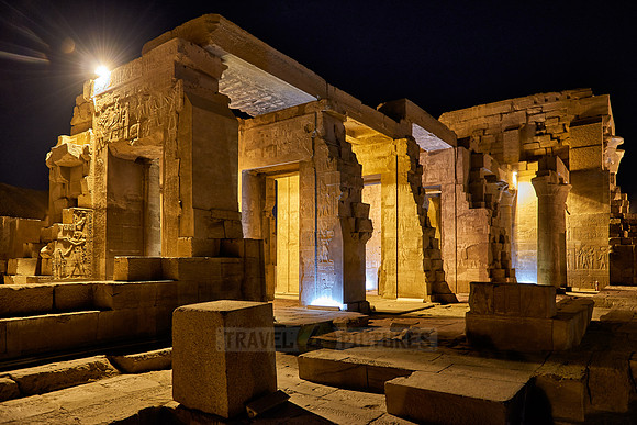 night shot of temple Kom Ombo