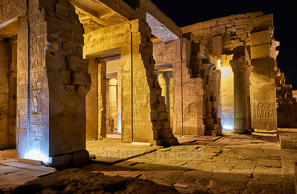 night shot of temple Kom Ombo