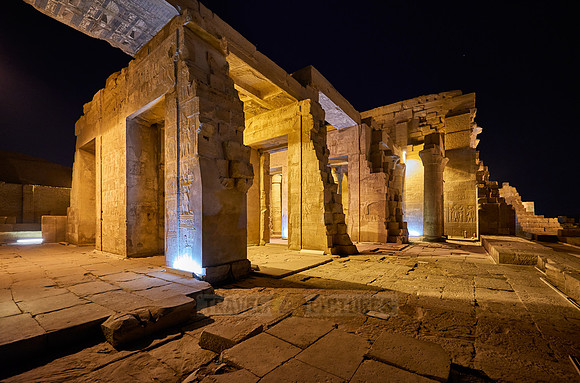 night shot of temple Kom Ombo