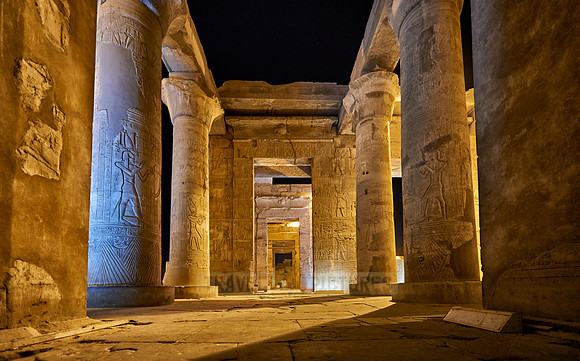 night shot of temple Kom Ombo