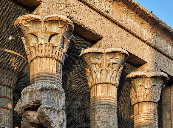 column capitals in The Temple of Khnum